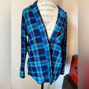 Large Blue Plaid Flannel